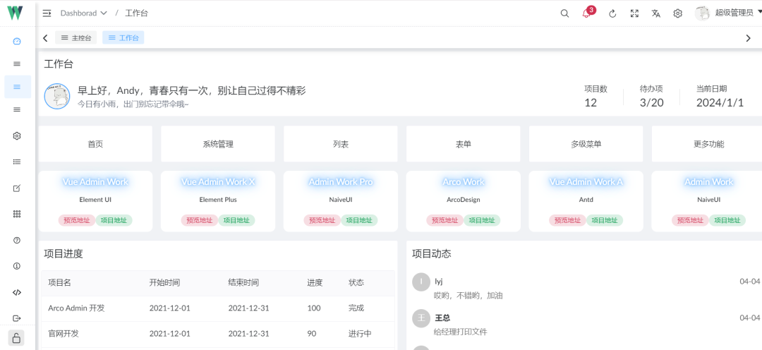 强烈推荐 25个 前端开源中后台管理系统插图(24)