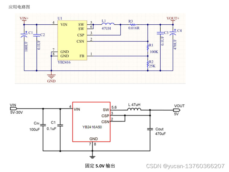 YB2416 SOP8封装30V耐压 低成本3A电流同步降压车充芯片插图