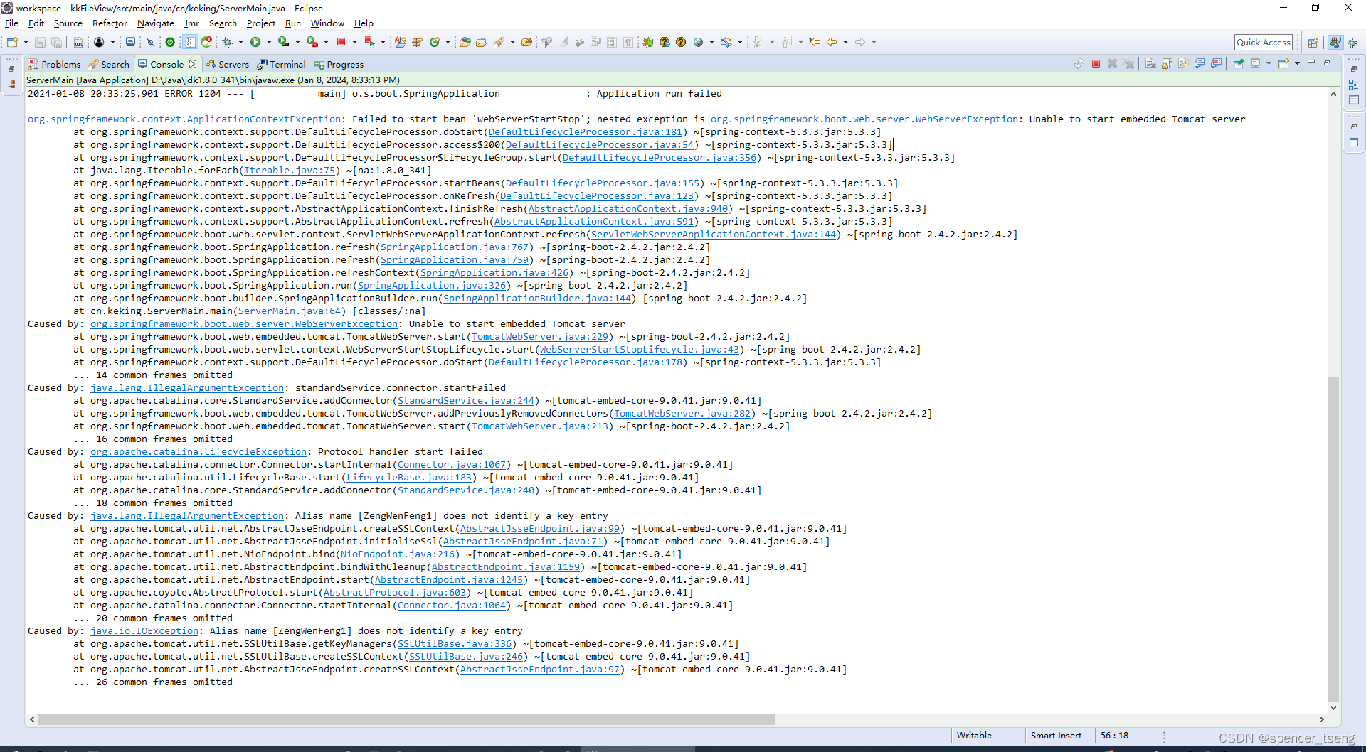 org.springframework.boot.web.server.WebServerException: Unable to start embedded Tomcat server插图(2)