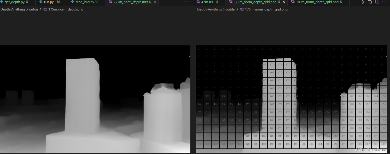 Python opencv读取深度图，网格化显示深度插图