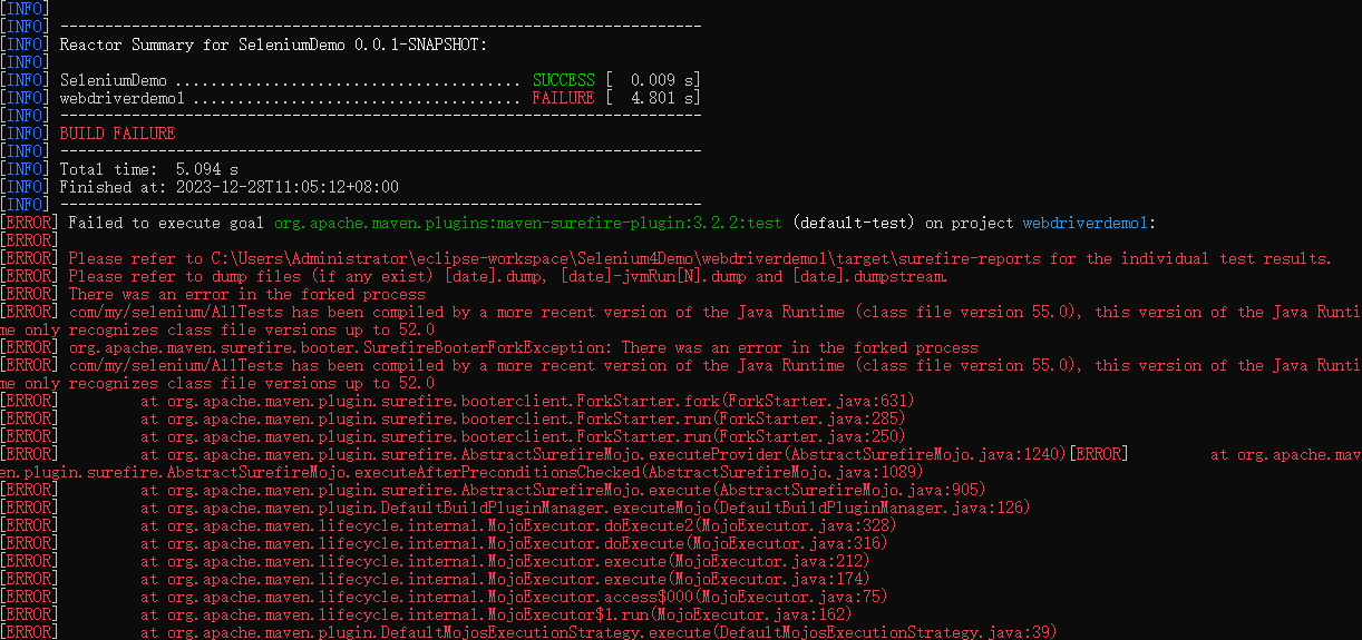 解决selenium升级到版本 4.16后出现的问题： org/openqa/selenium/WebDriver 编译环境是55.0（jdk11），而运行环境为52.0（ jdk8 ）插图