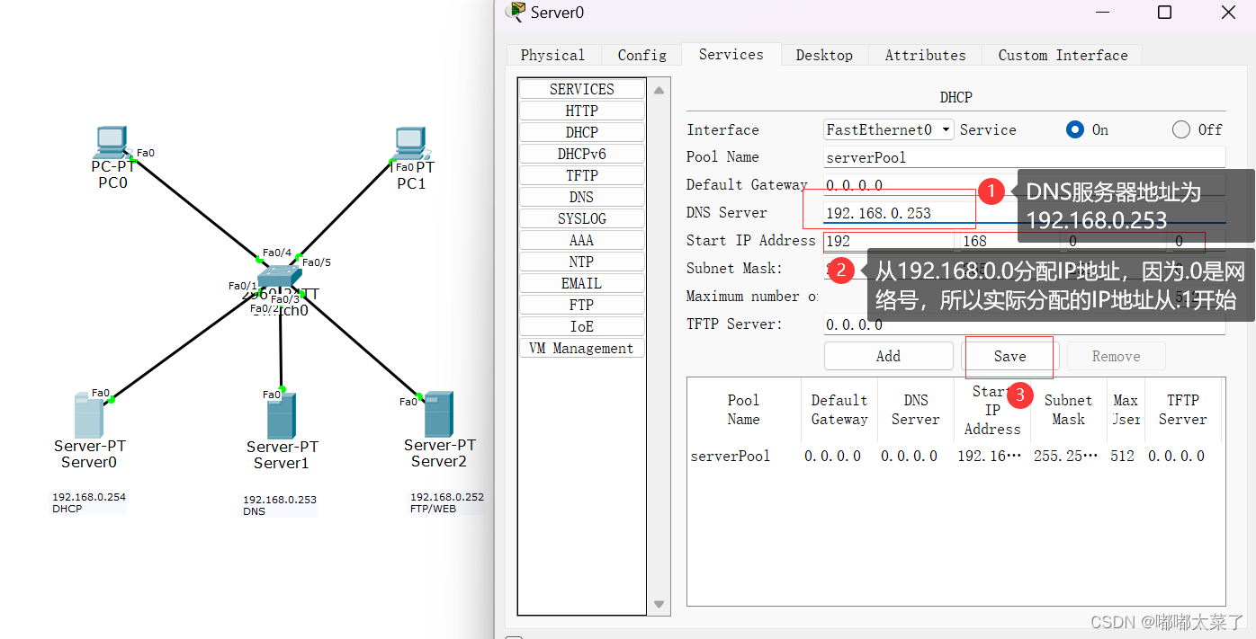 【Cisco Packet Tracer】DHCP/FTP/WEB/DNS实验插图(2)