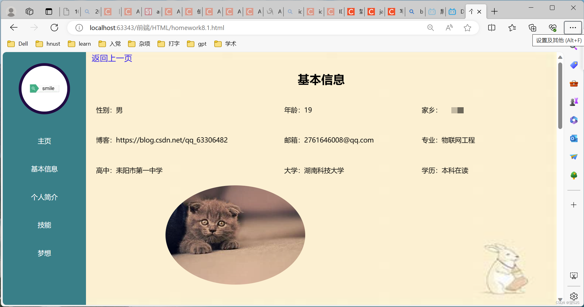 javaweb个人主页设计（html+css+js）插图(1)