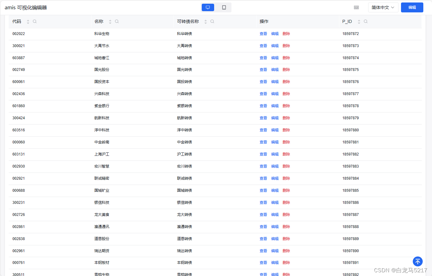 【JSON2WEB】07 Amis可视化设计器CRUD增删改查插图(33)