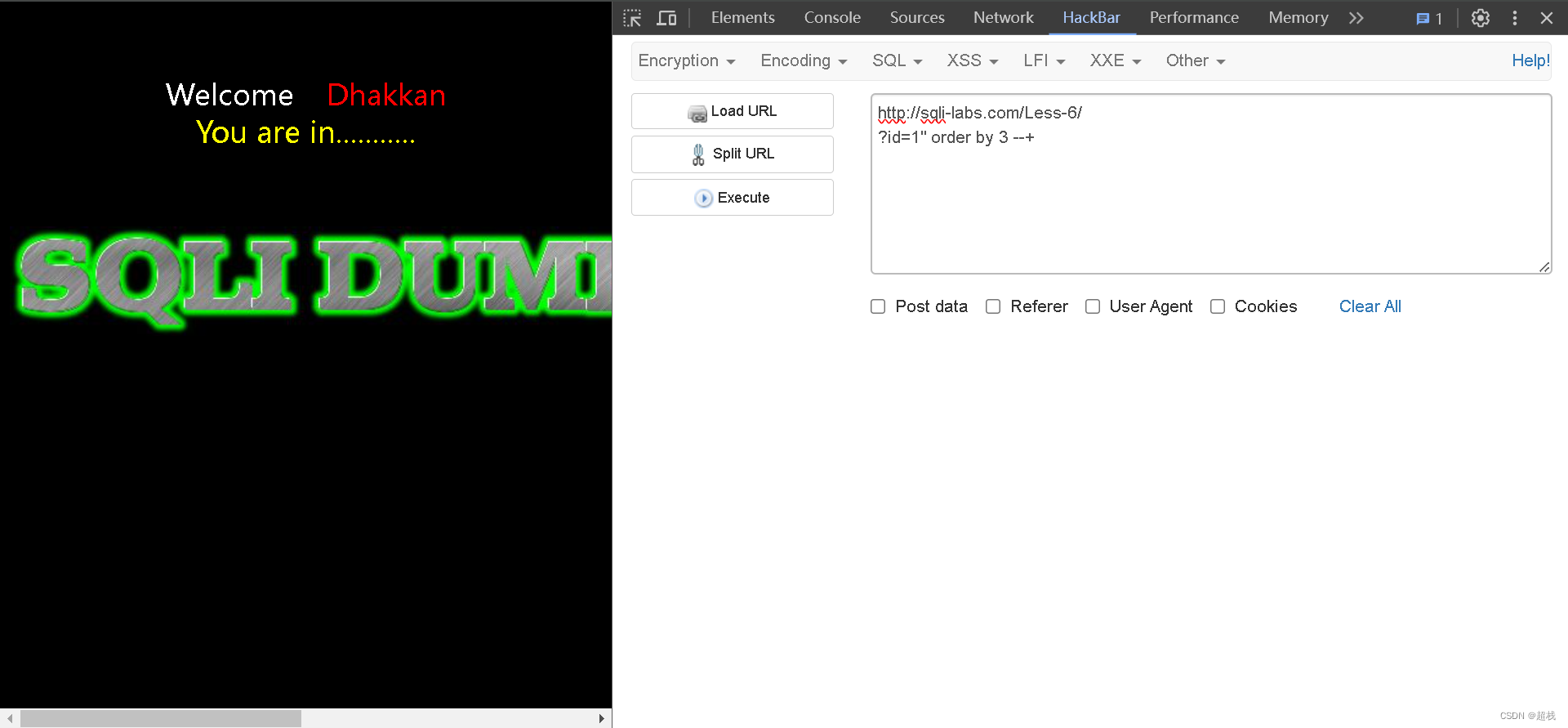 sqli-labs 靶场 less-5、6 第五关和第六关：判断注入点、使用错误函数注入爆库名、updatexml()函数插图(7)