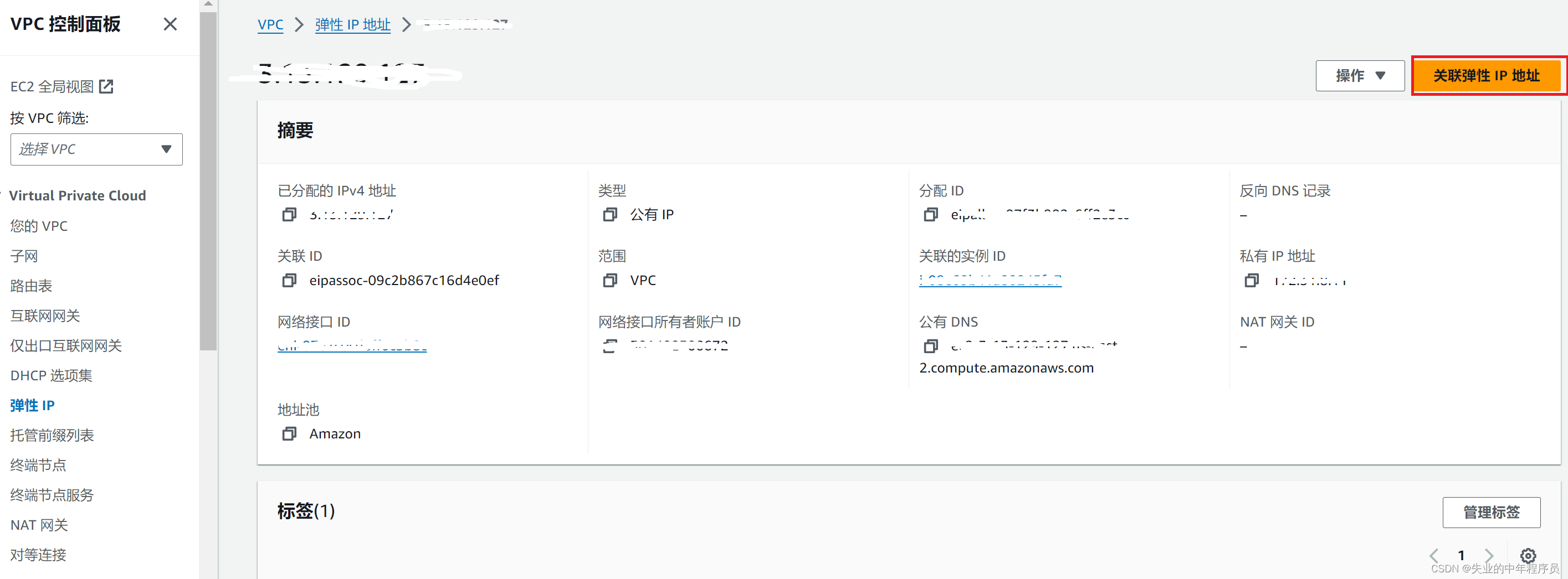 Aws EC2绑定Elastic IP(固定IP)插图(3)