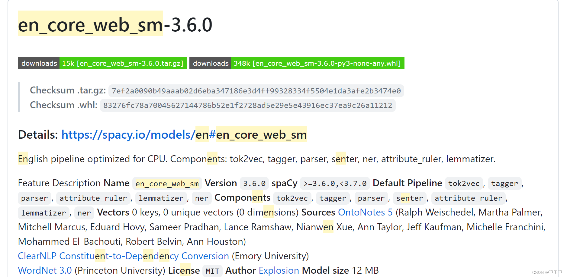 python中spacy和en_core_web_sm安装插图(1)