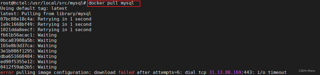 docker pull image 报错 dial tcp 31.13.88.169:443: i/o timeout插图(1)