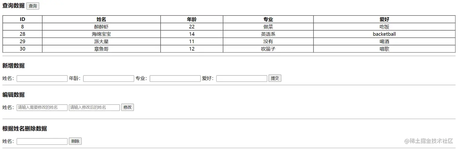 python使用flask实现前后端分离&通过前端修改数据库数据【全栈开发基础】插图(1)