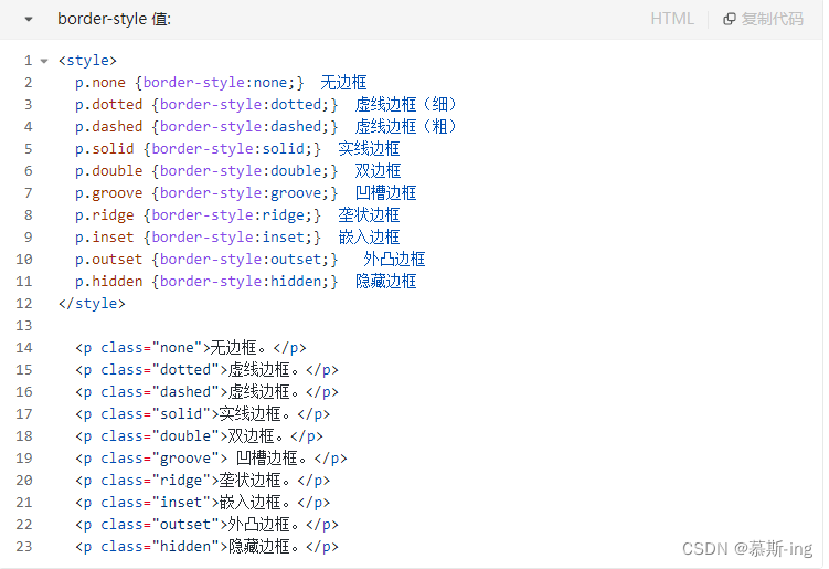 CSS给元素添加边框（样式、颜色、宽度）插图(1)