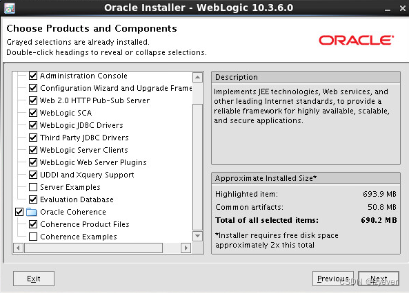 实战：Oracle Weblogic 11g 安装部署（10.3.6.0）插图(8)