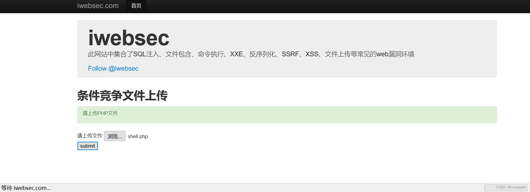 iwebsec靶场 文件上传漏洞通关笔记7-竞争条件文件上传插图(4)