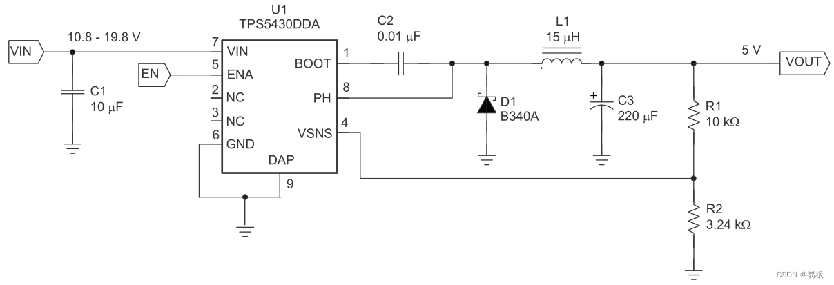 一款经典BUCK DCDC降压芯片TPS5430适合24V转5V转12V及其电路图插图(3)