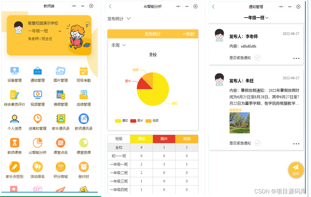 智慧班牌系统源码，智慧校园云平台系统，基于小程序原生开发的智慧校园小程序源码插图(1)