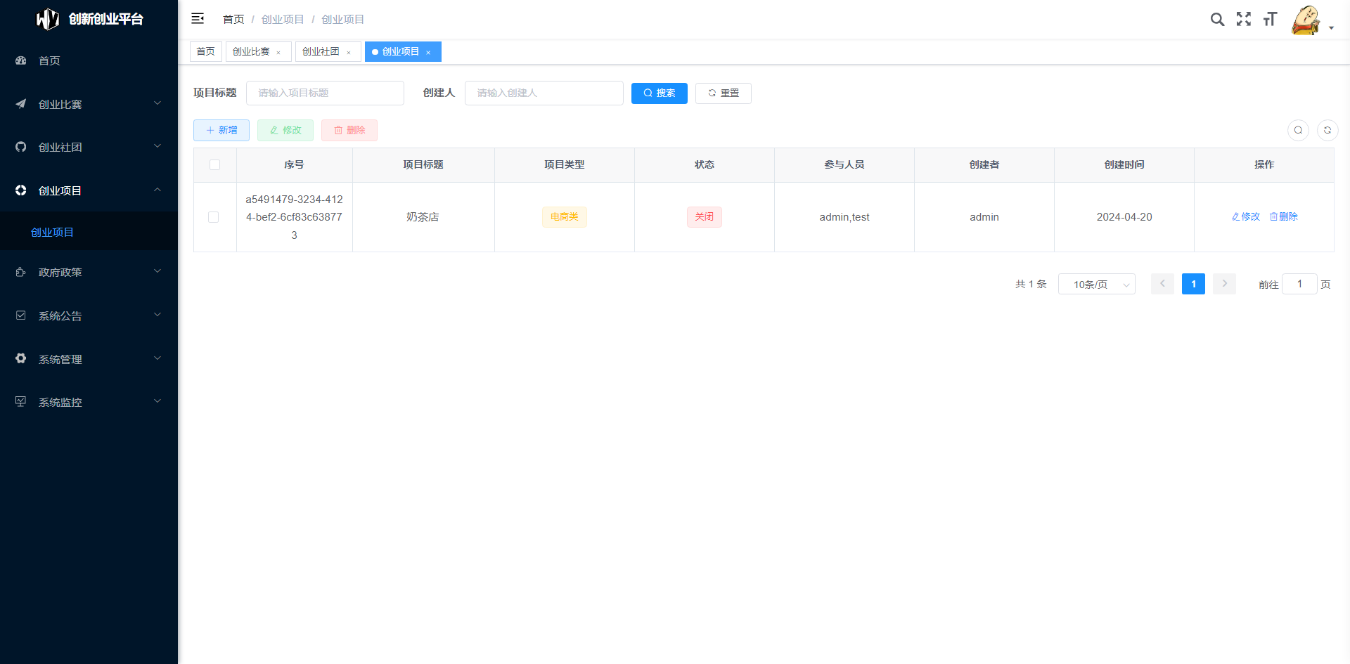 基于Python+Django+MySQL+HTML的创新创业平台插图(3)