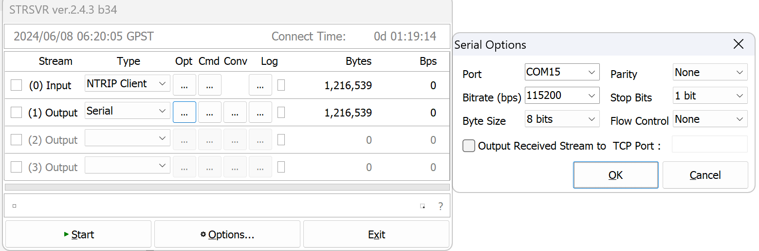 GSS7000卫星导航模拟器结合RTKLIB 接收NTRIP网络RTCM数据以输出RS232插图(3)