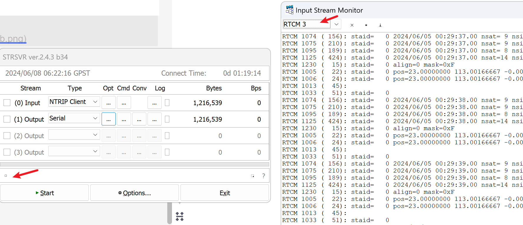 GSS7000卫星导航模拟器结合RTKLIB 接收NTRIP网络RTCM数据以输出RS232插图(4)