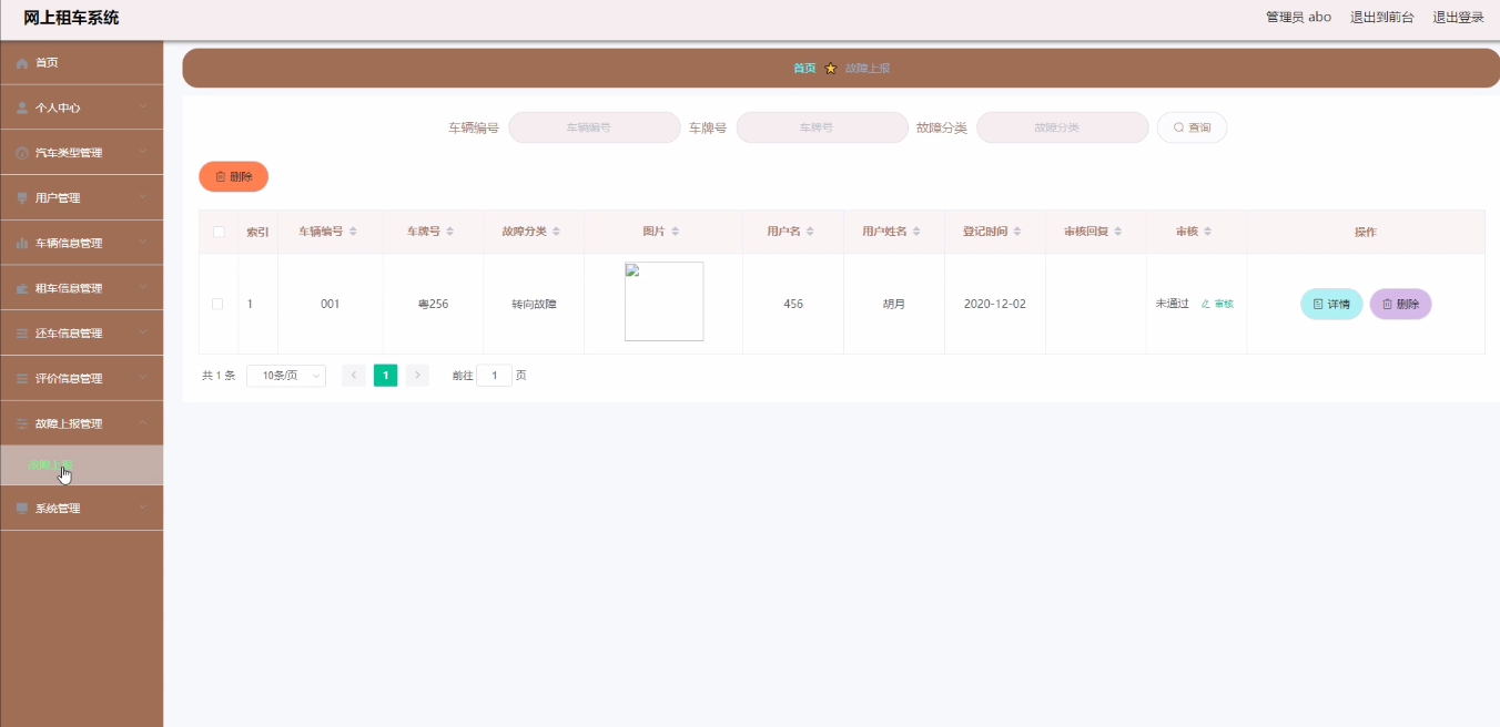 javaWeb项目-ssm+vue网上租车系统功能介绍插图(8)