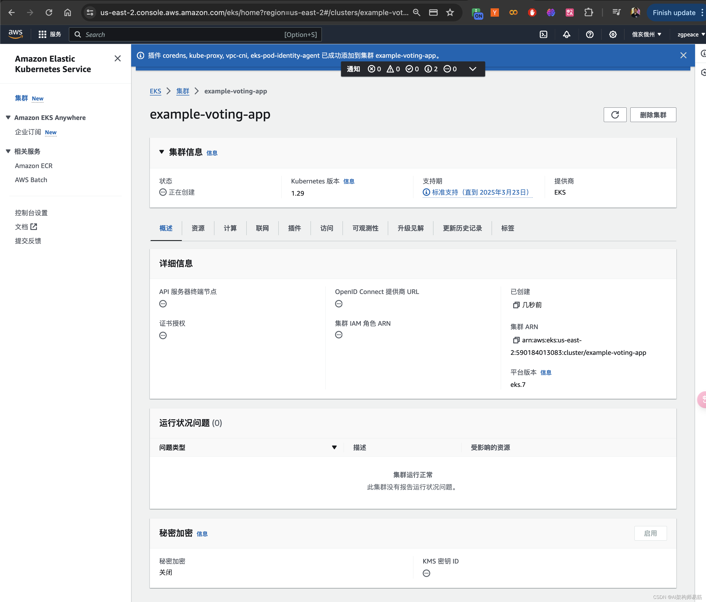 在AWS上运行的EKS Elastic Kubernetes Service 创建集群Cluster，Node group, Nodes插图(12)